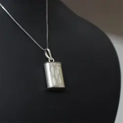 لوله حرز نقره آویز دار طرح کتابی کد{10338} - انگشتر آنلاین - فروشگاه اینترنتی نگین و انگشتر