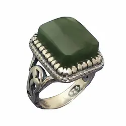 انگشتر یشم یمنی مردانه طرح رهبری کد{10412} - انگشترآنلاین