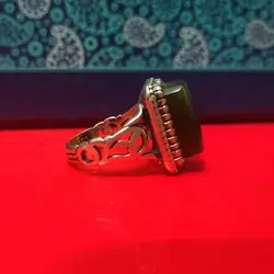 انگشتر یشم یمنی مردانه طرح رهبری کد{10412} - انگشترآنلاین