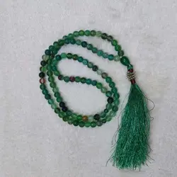 تسبیح عقیق سبز سایز 6 کد{10447} - انگشترآنلاین