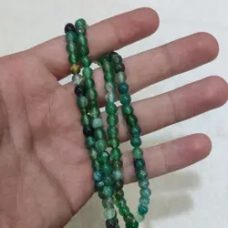 تسبیح عقیق سبز سایز 6 کد{10447} - انگشترآنلاین