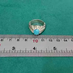 انگشتر فیروزه نیشابوری مردانه دست ساز کد{10473} - انگشترآنلاین