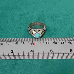 انگشتر فیروزه نیشابوری عجمی اصل دست ساز شبکه کد{10479} - انگشترآنلاین