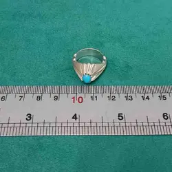 انگشتر فیروزه نیشابوری عجمی اصل دست ساز کد{10480} - انگشترآنلاین