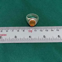 انگشتر عقیق یمنی دست ساز مردانه طرح فیلی ساده کد{10498} - انگشترآنلاین