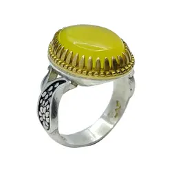 انگشتر شرف الشمس مردانه طرح گل کد{10579} - انگشترآنلاین