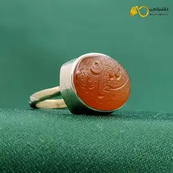 انگشتر عقیق یمنی مردانه با حکاکی هنری سحان الله کد{10599} - انگشترآنلاین