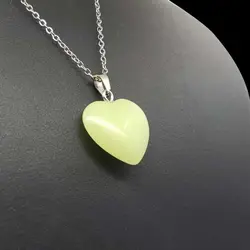 گردنبند شب نما (شب رنگ) زنانه – دخترانه طرح قلب استیل + زنیجر استیل کد{10604} - انگشترآنلاین