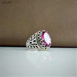 انگشتر توپاز صورتی مردانه اصل + ارسال رایگان