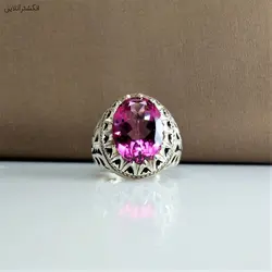انگشتر توپاز صورتی مردانه اصل + ارسال رایگان