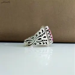 انگشتر توپاز صورتی مردانه اصل + ارسال رایگان