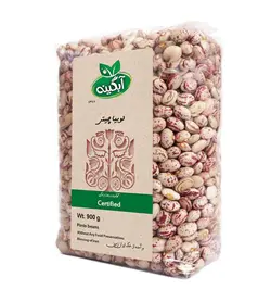 لوبیا چیتی ارگانیک آبگینه حجم 900 گرم