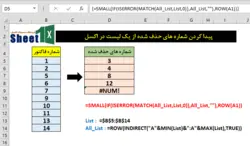 پیدا کردن شماره های حذف شده از یک لیست در اکسل