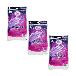 خرید عمده دستکش آشپزخانه ویولت ساق کوتاه دو رنگ همه سایزها بسته 12 عددی مجموعه 15 عددی (کارتنی) - استوریکس