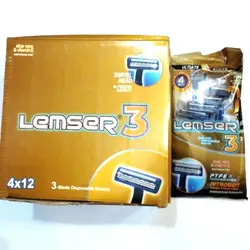 خرید عمده ژیلت لمسر 3 لبه پاکت 4 تایی بسته 12 عددی - استوریکس
