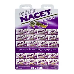 خرید عمده تیغ یدک NACET ورق 20 عددی مجموعه 10 عددی (کارتنی) - استوریکس