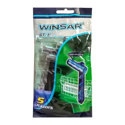 خود تراش WINSAR مدل GT-H Super پاکت 5 تایی بسته 20 عددی - فروشگاه اینترنتی استوریکس خودتراش عمده با بهترین قیمت