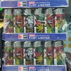 خرید عمده فندک سنگی kkk بسته 48 عددی طرح برگ - استوریکس