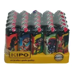 خرید عمده فندک سنگی کیپو‌ زاپاس دار بسته 50 عددی طرح کاریکاتور - استوریکس