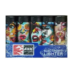 خرید عمده فندک کوره ای 3 kkk طرح چهره بسته 50 عددی - استوریکس