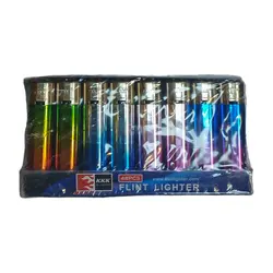 خرید عمده فندک سنگی kkk طرح رنگارنگ بسته 48 عددی - استوریکس