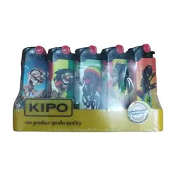 فندک سنگی kipo کوتاه طرح کاریکاتور بسته 50 عددی - پخش عمده فندک سنگی kipo طرح دار ارزان