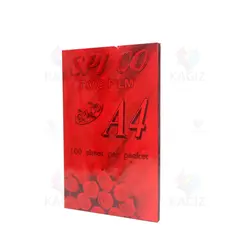طلق پی وی سی صحافی سایز A4 نازک بسته 100عددی رنگ قرمز | فروشگاه آنلاین کاغذ