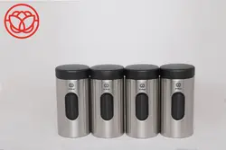 سرویس حبوبات اورانوس مدل استوانه استیل خشدار مشکی سمباده ای