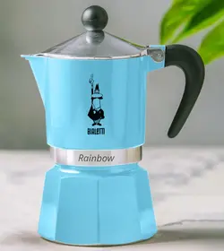قهوه ساز بیالتی مدل رین بو Rainbow آبی روشن