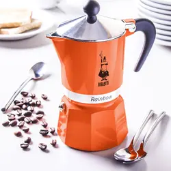 قهوه ساز بیالتی مدل رین بو Rainbow نارنجی