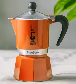 قهوه ساز بیالتی مدل رین بو Rainbow نارنجی