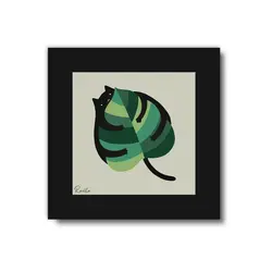 تابلو 3 تایی راویتا برگ و گربه کد T 189 - راویتا | Ravita