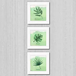 تابلو 3 تایی راویتا برگ کد T 188 - راویتا | Ravita