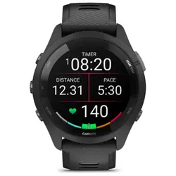 Garmin Forerunner® 265 (Black Bezel and Case with Black/Powder Gray Silicone Band)