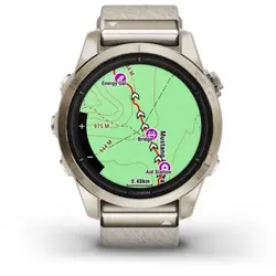 Garmin epix™ Pro (Gen 2) 42mm – Sapphire Edition (Soft Gold with Cream Heathered Nylon Band)