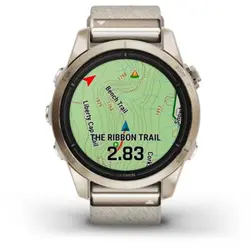 Garmin epix™ Pro (Gen 2) 42mm – Sapphire Edition (Soft Gold with Cream Heathered Nylon Band)