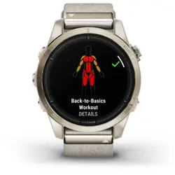 Garmin epix™ Pro (Gen 2) 42mm – Sapphire Edition (Soft Gold with Cream Heathered Nylon Band)