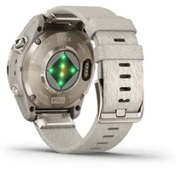 Garmin epix™ Pro (Gen 2) 42mm – Sapphire Edition (Soft Gold with Cream Heathered Nylon Band)