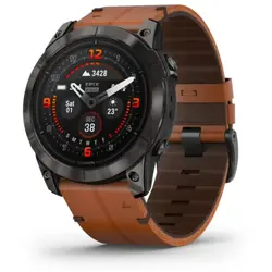 Garmin epix™ Pro (Gen 2) 51mm – Sapphire Edition (Carbon Grey DLC Titanium with Chestnut Leather Band)