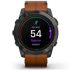 Garmin epix™ Pro (Gen 2) 51mm – Sapphire Edition (Carbon Grey DLC Titanium with Chestnut Leather Band)