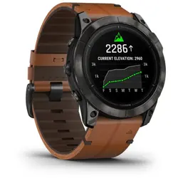 Garmin epix™ Pro (Gen 2) 51mm – Sapphire Edition (Carbon Grey DLC Titanium with Chestnut Leather Band)