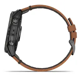 Garmin epix™ Pro (Gen 2) 51mm – Sapphire Edition (Carbon Grey DLC Titanium with Chestnut Leather Band)