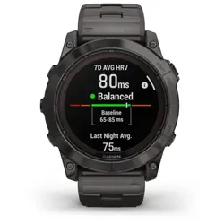 Garmin fēnix® 7X Pro – Sapphire Solar Edition (Carbon Gray DLC Titanium with Vented Titanium Bracelet)