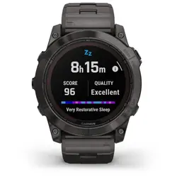 Garmin fēnix® 7X Pro – Sapphire Solar Edition (Carbon Gray DLC Titanium with Vented Titanium Bracelet)