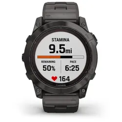 Garmin fēnix® 7X Pro – Sapphire Solar Edition (Carbon Gray DLC Titanium with Vented Titanium Bracelet)