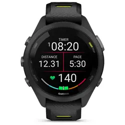 Garmin Forerunner® 265S (Black Bezel and Case with Black/Amp Yellow Silicone Band)
