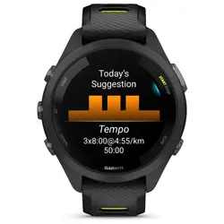 Garmin Forerunner® 265S (Black Bezel and Case with Black/Amp Yellow Silicone Band)