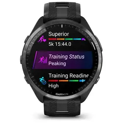 Garmin Forerunner® 965 (Carbon Grey DLC Titanium Bezel with Black Case and Black/Powder Grey Silicone Band)