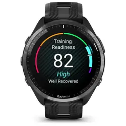 Garmin Forerunner® 965 (Carbon Grey DLC Titanium Bezel with Black Case and Black/Powder Grey Silicone Band)