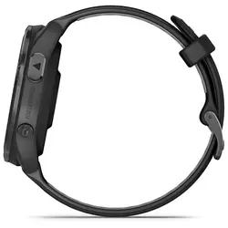 Garmin Forerunner® 965 (Carbon Grey DLC Titanium Bezel with Black Case and Black/Powder Grey Silicone Band)